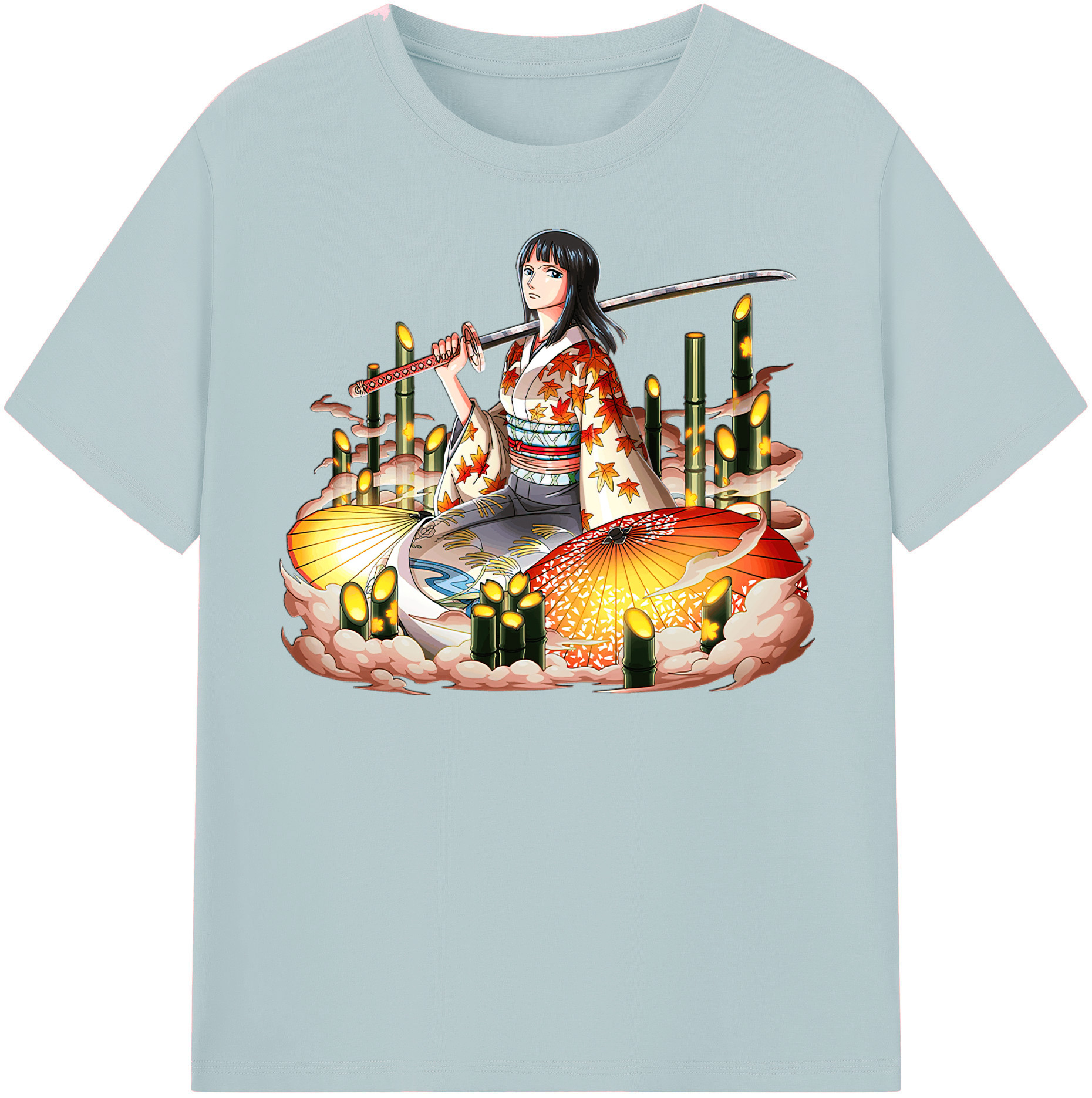 ワンピース ニコ・ロビン ONE PIECE Nico Robin 綿100％半袖Tシャツ（フロントプリント）